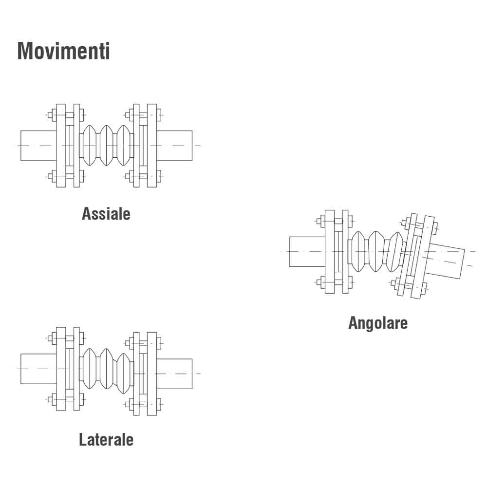 Compensatori in PTFE a 2 onde - Movimenti