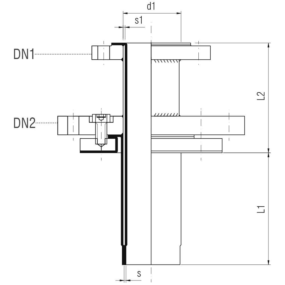 ANSI Pescanti in acciaio rivestiti in PTFE (Misure)