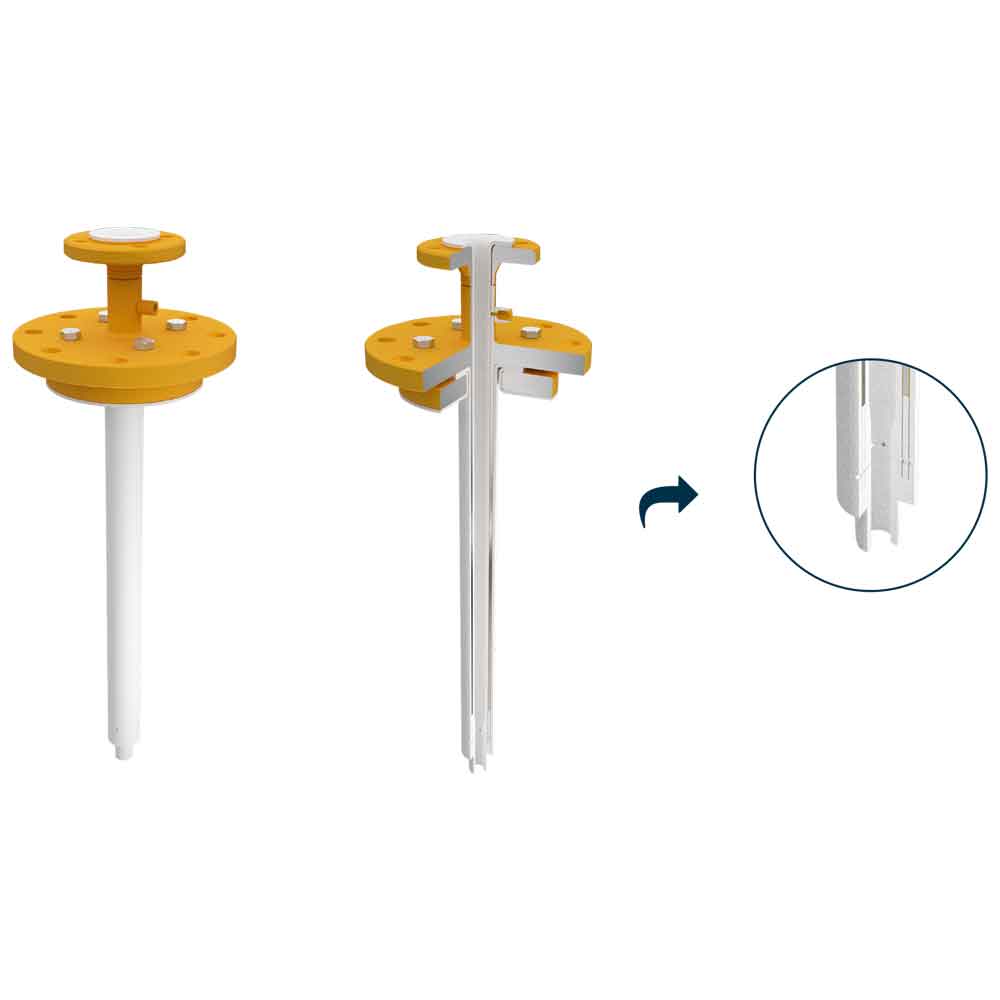 ANSI Pescanti in acciaio rivestiti in PTFE - Esempio di realizzazione con terminali / 1