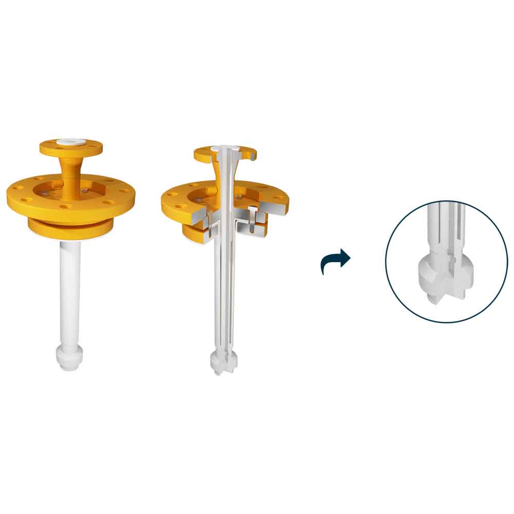 ANSI Pescanti in acciaio rivestiti in PTFE - Esempio di realizzazione con terminali / 3