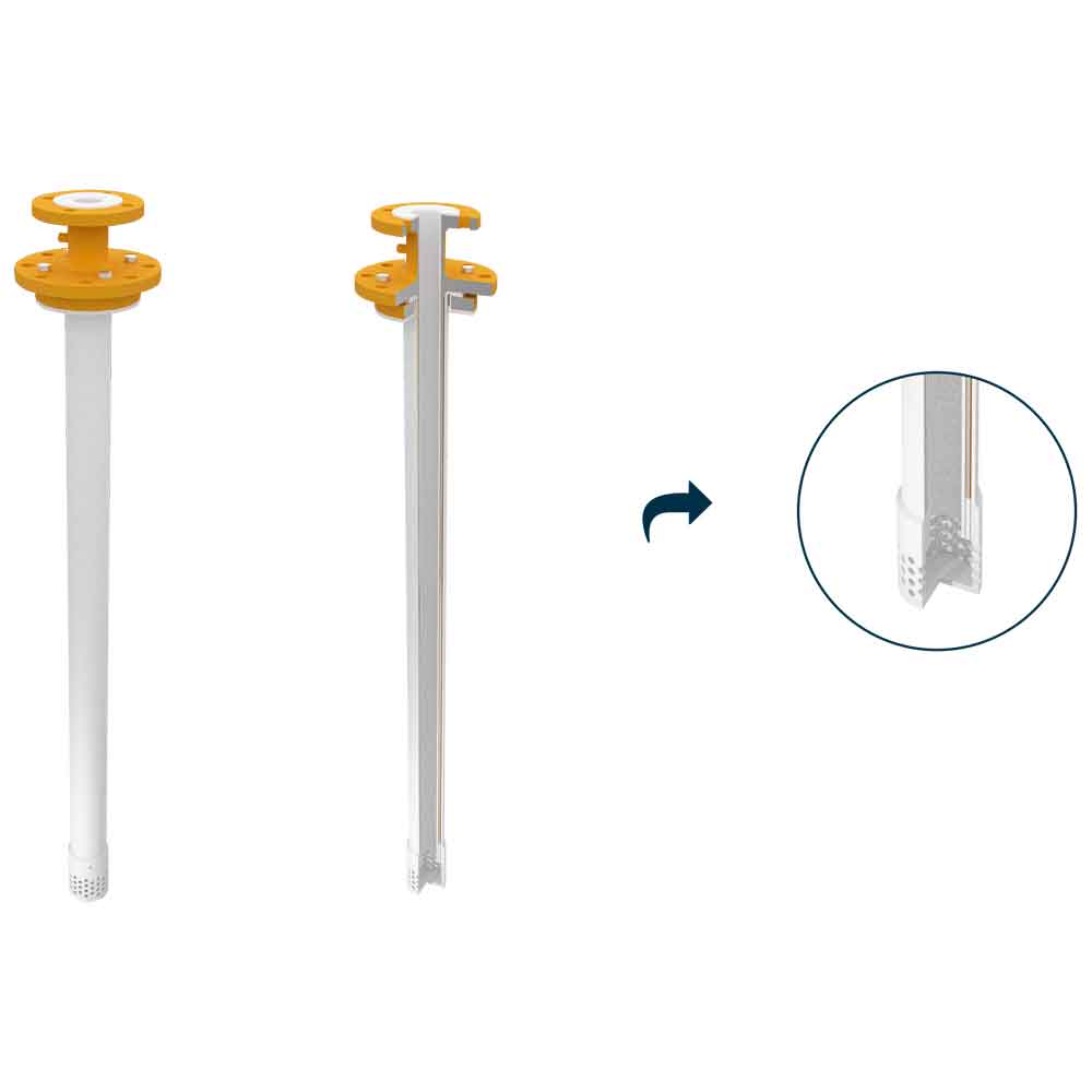 ANSI Pescanti in acciaio rivestiti in PTFE - Esempio di realizzazione con terminali / 4