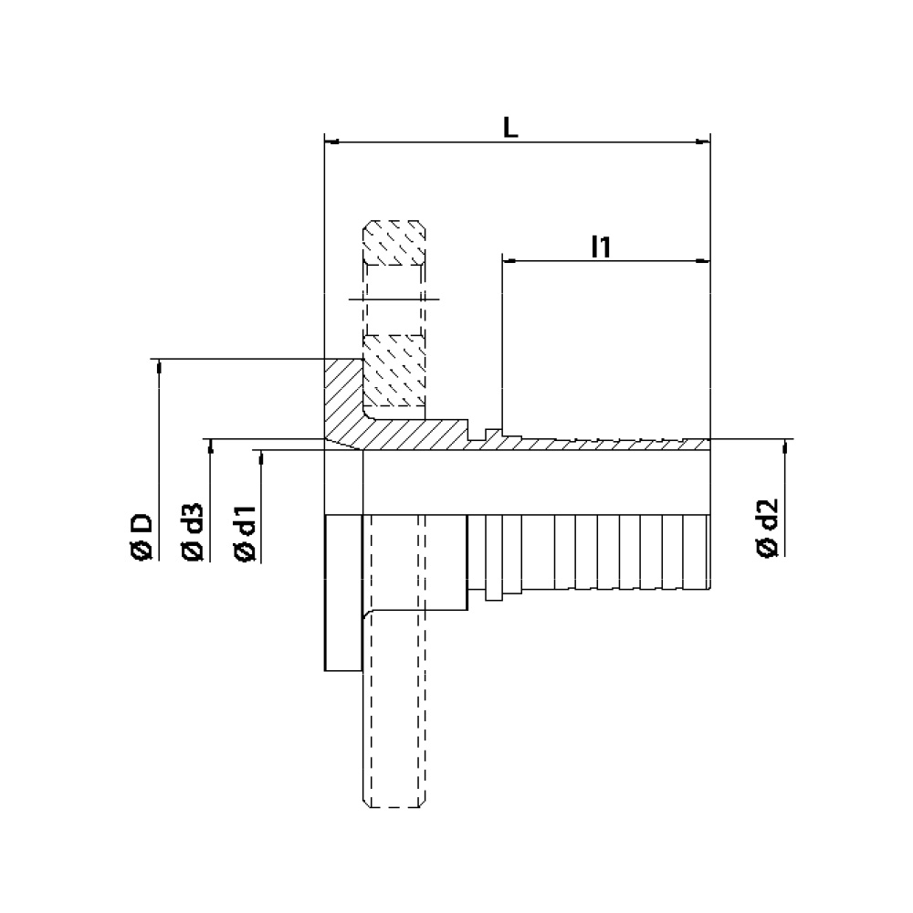 FLEXILINE - Raccordo flangiato a portagomma (Disegno tecnico)