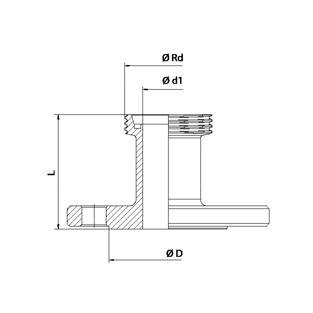 FLEXILINE - Raccordo DIN 11851 flangiato femmina (Disegno tecnico)