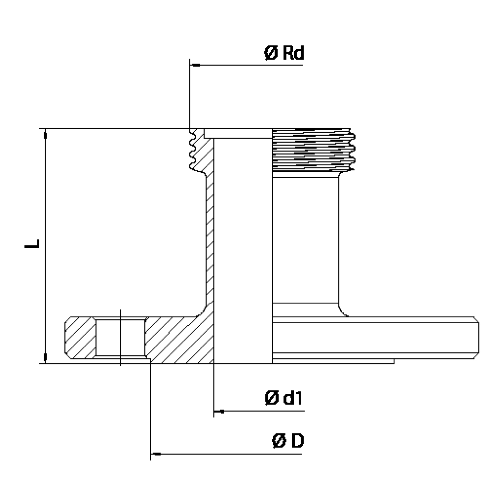 FLEXILINE - Raccordo SMS 1145 flangiato femmina (Disegno tecnico)