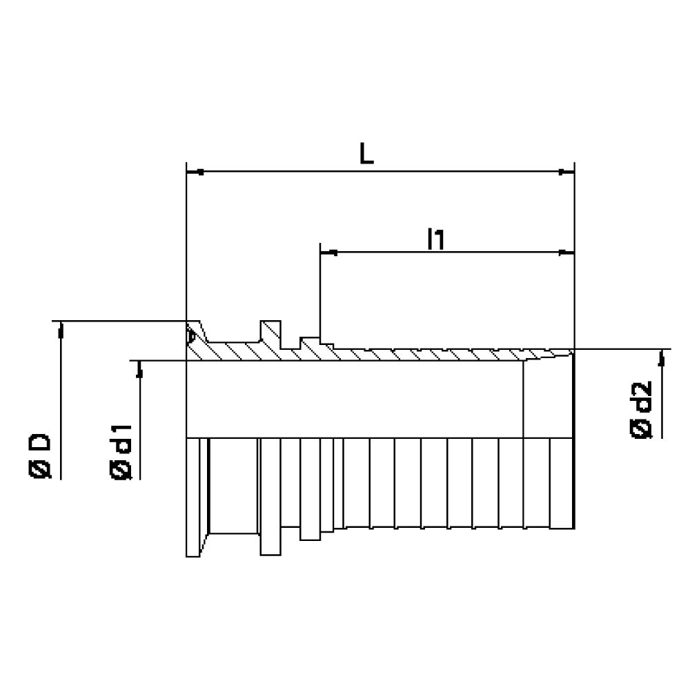 FLEXILINE - Raccordo Clamp BS 4825 (Disegno tecnico)