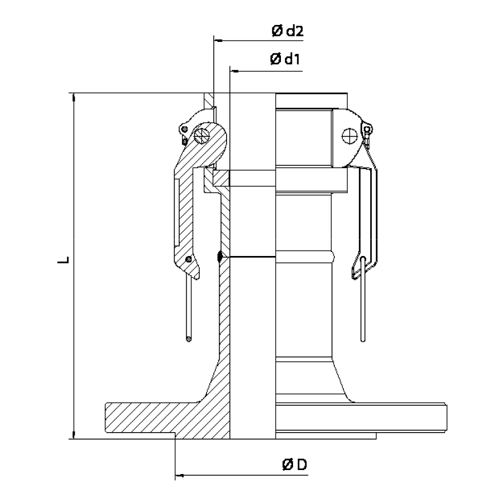 FLEXILINE - Raccordo LBS FF (Disegno tecnico)