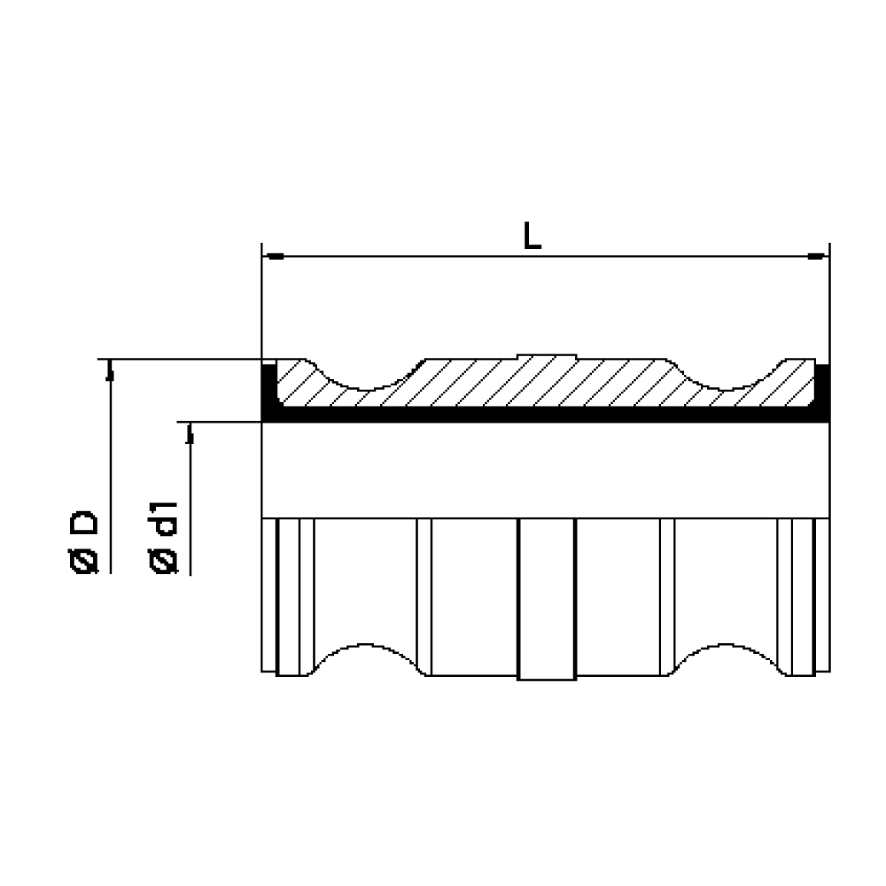 FLEXILINE - Raccordo Tipo AD rivestito (Disegno tecnico)