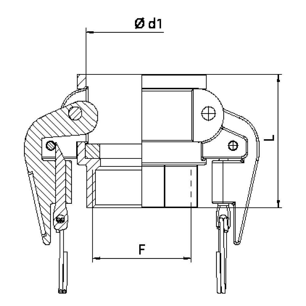 FLEXILINE - Raccordo Selflock Tipo D (Disegno tecnico)